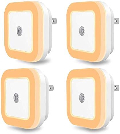 SOAIY Plug-in Night Light-4-pack-Warm White LED Night Light-Smart Dusk to Dawn Sensor LED Night Lamp for Hallway, Kitchen, Bathroom, Bedroom, Stairs, Aisle, Corridor, Corner, Kids Room