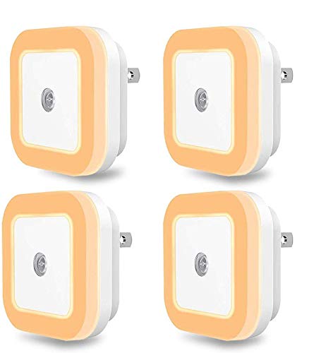 SOAIY Plug-in Night Light-4-pack-Warm White LED Night Light-Smart Dusk to Dawn Sensor LED Night Lamp for Hallway, Kitchen, Bathroom, Bedroom, Stairs, Aisle, Corridor, Corner, Kids Room