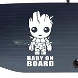 Baby on Board Baby Groot Vinyl Decal Stickers Auto Car Truck Window Laptop Wall Home Decor Gifts Die Cut Silhouette