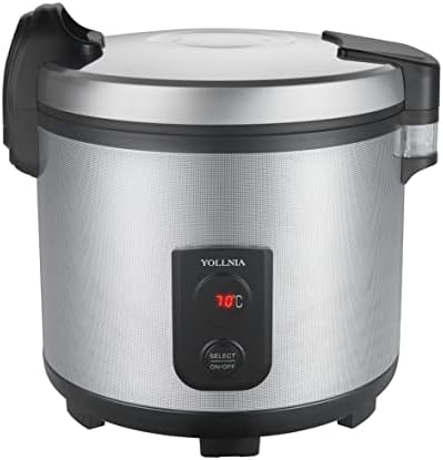 YOLLNIA Commercial Rice Warmer, Portable 18.1QT/100 CUP Food & Rice Warmer (Not a Cooker) / 122℉- 178℉ Adjustable Temperature/ 130W/ Non-stick Inner Pot