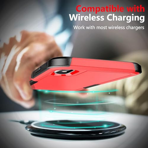 SPIDERCASE for iPhone Xs Max Case, [10 FT Military Grade Drop Protection] [Non-Slip] [2 pcs Tempered Glass Screen Protector] Shockproof Airbag Cushion Protective Case for iPhone Xs Max 6.5” (Red) - image 6
