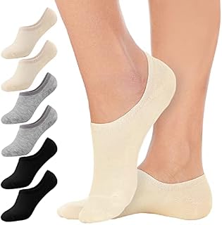SIHOHAN No Show Socks Women 6 Pairs Low Cut Casual Ladies Socks with Non Slip Grip Cotton Liner Invisible Socks Women