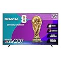 Hisense 75" Class QD7 Series Mini-LED 4K UHD Smart Fire TV (75QD7QF, 2025 Model) - QLED, Native 144hz, HDR10+, Dolby Vision, Dolby Atmos, Game Mode Pro, ALLM, Alexa Built in with Voice Remote, Black