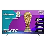 Hisense 75QD7QFM - 75" 4K Smart Mini-LED Fire TV (2025 Model), QLED Color, 144Hz Game Mode PRO, Dolby Vision, Dolby Atmos, AI Smooth Motion with MEMC, Alexa Built in with Voice Remote