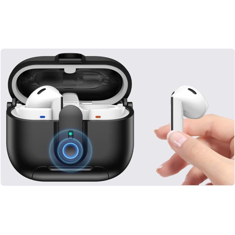 Rongep Samsung Galaxy Buds 3-Pro-3 FE için Lock-Stant Kulaklık Kılıfı Tek Parça Dizayn Çizilme ve Darbe Önleyici Buds 3 Pro Koruyucu Rahat Tutuşlu Güvenli Kilit Tasarımlı Buds 3 Pro Kılıfı (Siyah)