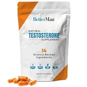 BetterMan Natural Testosterone Support – Men’s Wellness Powered by 14 Science Backed Ingredients Fenugreek Tribulus Fadogia Zinc Magnesium & Vitamin D3 – 3 Capsules Daily – Plant Based