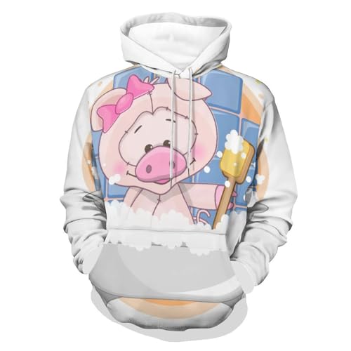 Hoodie baignoire à cochons UMENG pull manches longues sweat unisexe taille S