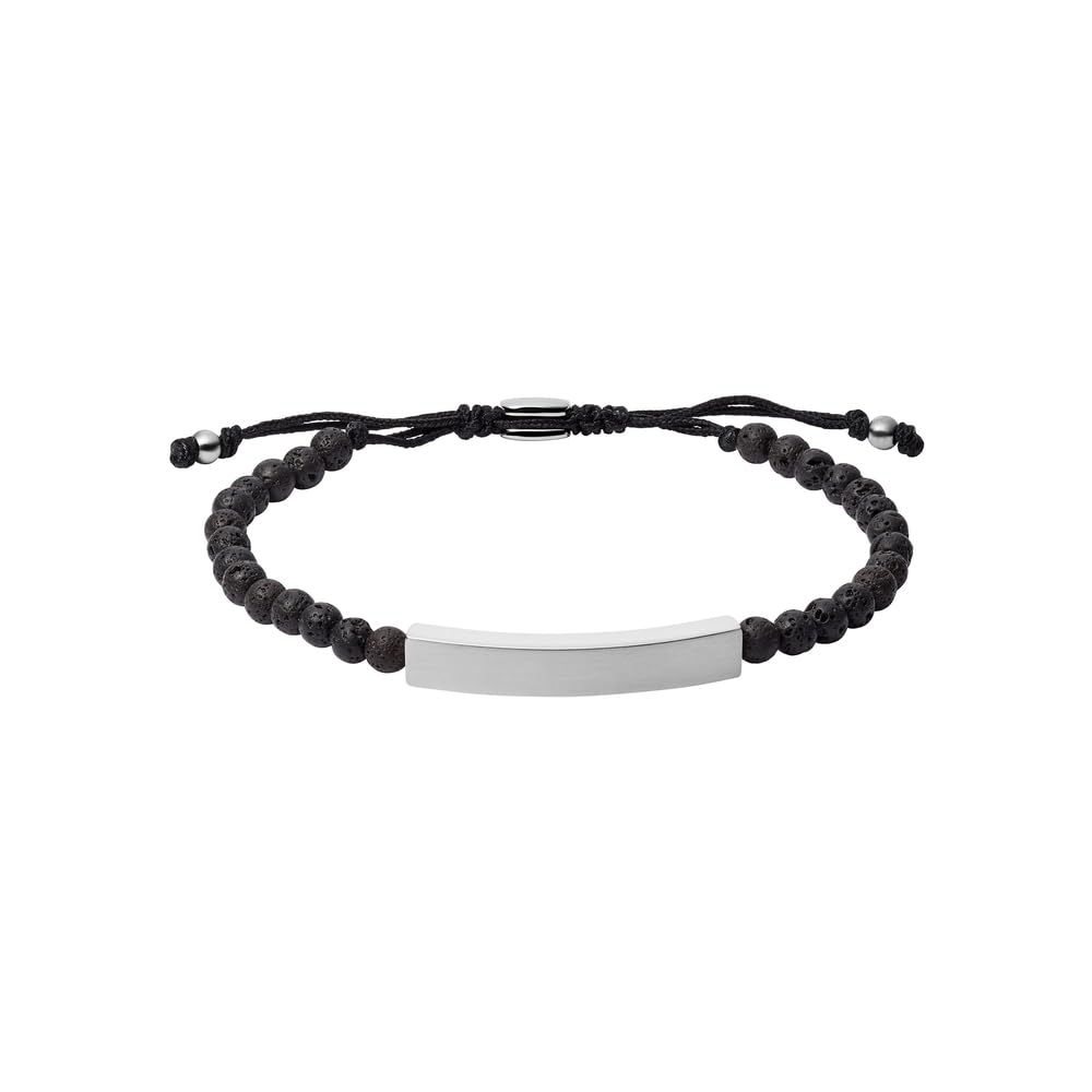 Fossil Bracelet Pour Homme Vintage Casual, Longueur Intérieure : 170mm ~ 250mm Bracelet Noir Semi-​Précieux, JF03247040