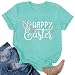 2026 Happy Easter Shirts for Women Cute Bunny Eggs T-Shirt Easter Day Casual Short Sleeve Tops