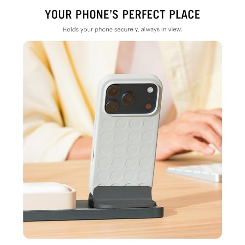 Image of DailyObjects Bar Desk Organizer for Office Desk & Study Table | Premium Aluminium Base Tray with Pen Stand | Phone Stand & Multipurpose Workspace Storage - (Slate)