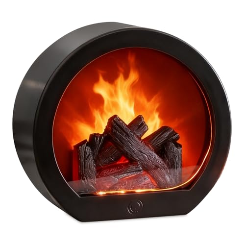 Lampe LED pour cheminée, lampe de cheminée électrique avec effet de flamme réaliste et commande tactile. Lampe décorative pour cheminée avec effet flamme et connexion USB pour salon, chambre, bureau