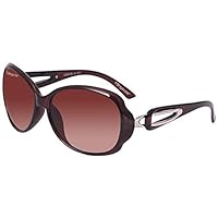 ELEGANTE UV Protected Brown Oval Sunglasses for Women and Girls