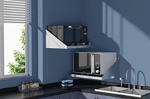 stainless steel microwave shelf 1834x2434 200 lb heavy duty metal appliance wall mount floating shelving commercial microwave rack for kitchen restaurant and hotel