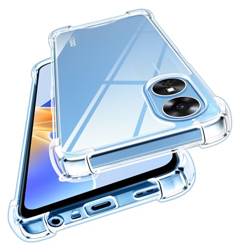 ivoler Anti-Amarillo Clara Funda para OPPO A17 con Cojín Esquina Parachoques, [Protección Antigolpes Militar] Carcasa Transparente Anti-Arañazos Case