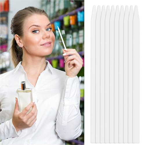 100 tiras de prueba de perfume, tiras de prueba de papel esencial de aspiradora de tinta de perfume tiras de prueba de perfume portátiles tiras de prueba de perfume para aromaterapia masculina y femen