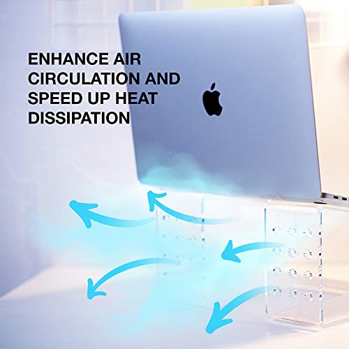 Raince Acrylic Laptop Stand: Premium Clear Laptop Stand For Desk. Stable & Ergonomic Design With Anti-Slip & Scratch Protection. Compatible With 10 To 16 Inch Laptops #TOP3