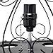 Simple Designs LF1015-BLK Three Shelf Etagere Organizer Storage and Wine Rack Floor Lamp with White Linen Shade, Black