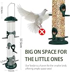 2Pack Metal Bird Feeders Hanging Tube for Garden – Wild Bird Seed Feeder with 6 Feeding Ports, Steel Hanger, Weatherproof Hanging Bird Feeder for Small Birds, Niger Seeds & More