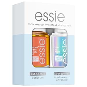 Essie Nail and Cuticle Care Duo Kit, Hard to Resist Advanced Nail Strengthener & Apricot Cuticle Oil