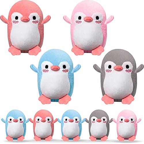 8 Pieces Mini Penguin Plush Toys Animal Stuffed Penguin Toys DIY Keychain Accessories Penguin Decorations for Birthday Baby Shower Xmas Wedding Party Favors, 4 Colors