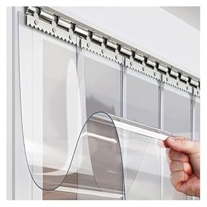 QHLTY Transparente PVC Lamellentür 195x260cm