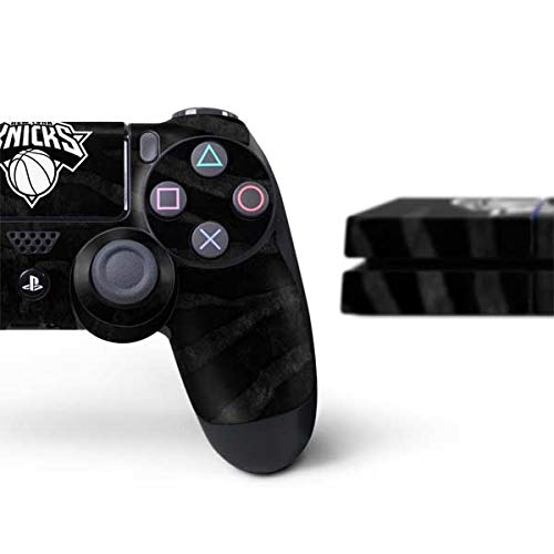 Skinit Decal Gaming Skin Compatible with PS4 Console and Controller Bundle - Officially Licensed NBA New York Knicks Black Animal Print Design