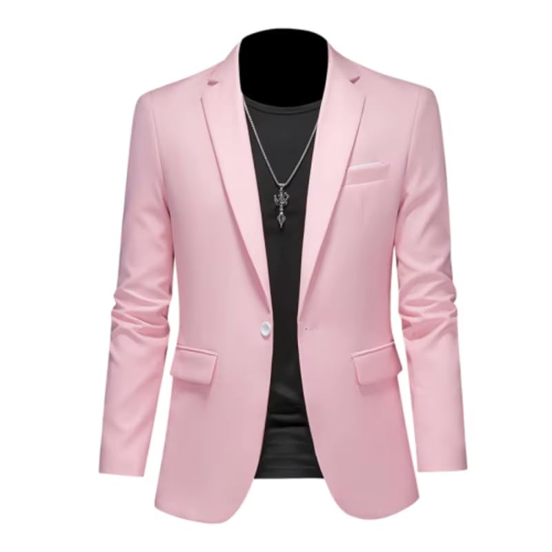 Men's Slim Fit Wedding Suit Jacket Business Office Casual Blazer for Men-Purple2