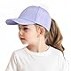 AIDIER Baseball Kappe Mädchen mit Pferdeschwanz Loch für Jungen Mädchen Von 3-8 Jahren Verstellbarer Kinder Cap Sommer Snapback Cap Outdoor-sonnenhut für Jungen Mädchen Golf Schirmmütze Violett