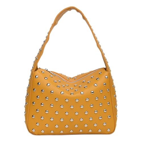 Sac à bandoulière en cuir PU résistant avec clous punk et sangle unique ergonomique