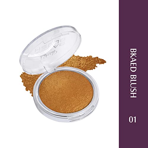 Image of Glam21 Baked Blusher | Highly Pigmented, Long Lasting | Illuminating Glow Finish | Smooth & Blendable Texture |Stays up to 8 hours | For All Skin Types | 6gm | Shade-01