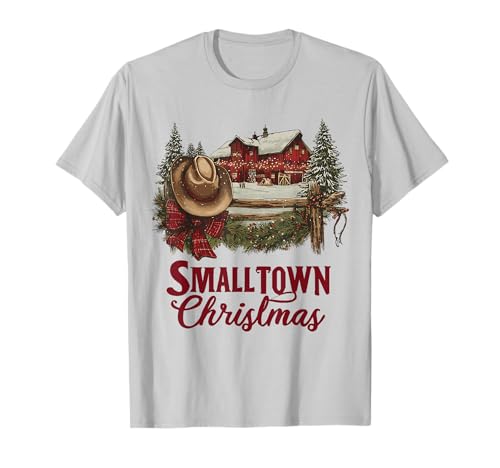 Botas Vaqueras de Navidad para Ciudad pequeña Camiseta