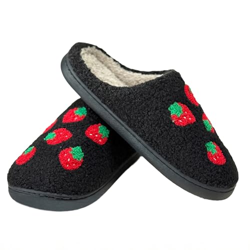 Image of Women's Men's Cute Fuzzy Heart Slippers Memory Foam Fluffy Couple Slippers Cozy House Indoor Outdoor Shoes