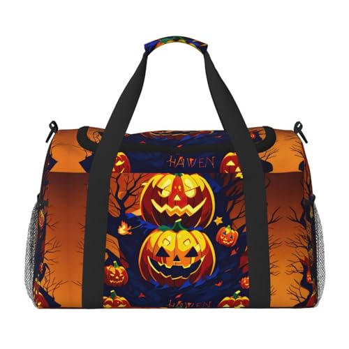 Sac de sport noir citrouille d'Halloween bagage cabine léger