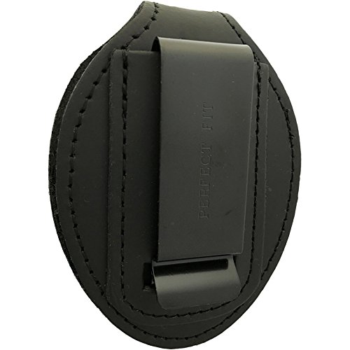 Oval Police Badge Holder Belt Clip - Optional To Use Around The Neck - Black Leather With Badge Polishing Cloth - Perfect Fit Usa #TOP1
