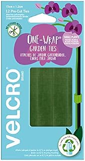 VELCRO® Brand | One-Wrap Reuseable Garden Ties | Multi-Perpose Ties the Perfect Garden Accessories & Gentle on Plants | Green | 15cm x 12mm | 12 Pre-Cut Ties