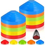 Lemecima 120-Pack Agility Soccer Cones with Portable Carry Bag - Premium Disc Cones for Sports Training, Football, Basketball, Coaching & Practice Equipment (5 Colors)