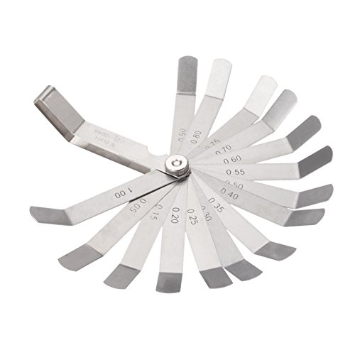 Hicello Feeler Gauge - Set Di 16 Lame Per Misurazione Imperiale Metrica Marcata, Strumento Manuale In Acciaio Al Carbonio Per Riempimento, Spessimetro