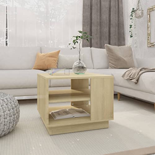 Mokuyary Couchtisch Sonoma-Eiche 55x55x43 cm Holzwerkstoff, Wohnzimmertisch Couch Tisch für Wohnzimmer, Büro, Kleine Räume Sofatisch