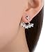 Kissweet Fashion Earings Big Crystal Ear Jackets Leaf Ear Clips Stud Earrings