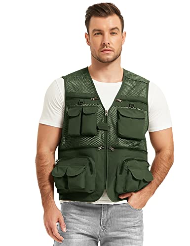 image for Flygo Zhusheng Men's Mesh 16 Pockets Photography Fishing Travel Outdoo