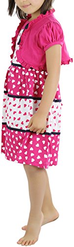 Image of ToBeInStyle Girls Two Piece Short Sleeve Dress and Matching Bolero Crop Cardigan Assorted Prints Cotton Blend Summer Outfit