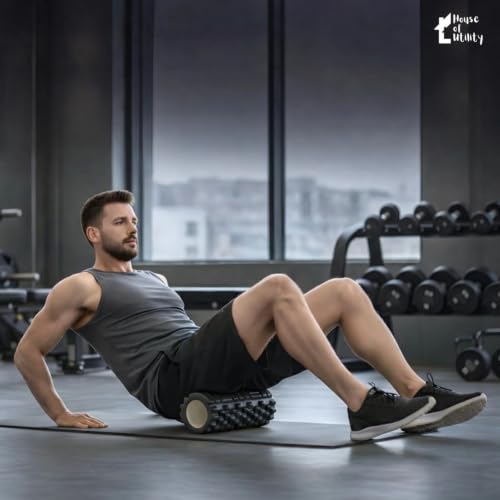 Image of High-Density Foam Roller for Deep Tissue Muscle Massage & Back Pain Relief - Exercise Roller for Gym, Fitness, Yoga & Stretching (33cm)
