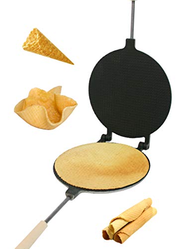 Round Non-stick Waffle Cone Maker and Iron