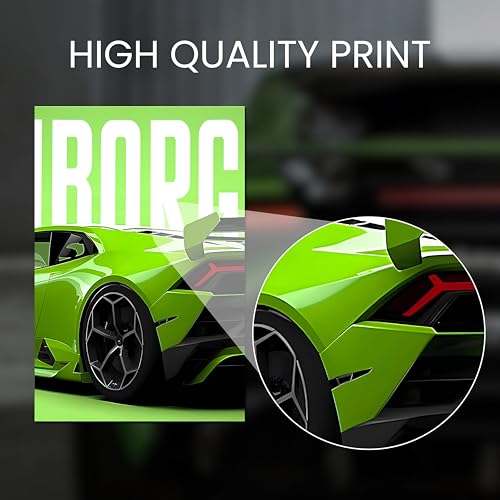 Image of Posternet Super Car Split Poster Set, 12 inch x 18 inch, Split Design Wall Decor Posters For Bedroom, Living Room, Office. (Lambo Back)