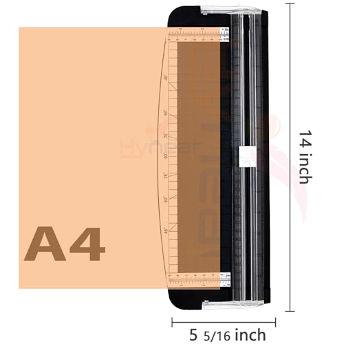 Image of Canoff Paper Cutter, A4 Paper Trimmer 12 inch Cut with Automatic Hand Safeguard and Side Ruler for Scrapbooking, Coupon, Craft Paper, Cardstock, Label and Photo (Pack of 1) (Colour May be Vary)