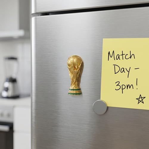 Image of Official 2026 FIFA World Cup Edition 1.8 Inch 2.5D Trophy Replica Magnet -Timeless Collector's Item - Premium Weighted Zinc Alloy Ideal for Refrigerators, Office, Metal Cooler or Any Magnetic Surface