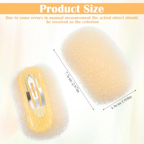 2Pcs Beige Bump It Hair Accessory, Ymapinc Hair Sponge for Updo & Padding for Updos, Bun Sponge Volume Clips, Volumizer Clip, Updo Accessories with Volume Inserts for Women/Girls
