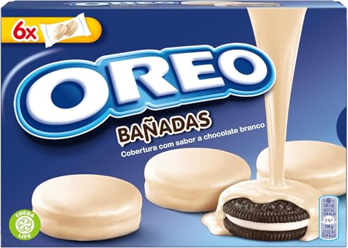 Image of DECADENT Oreo Banadas Choco Blanco, White Chocolate Covered Cookies, 6 Pack 246g (Product Of Italy)