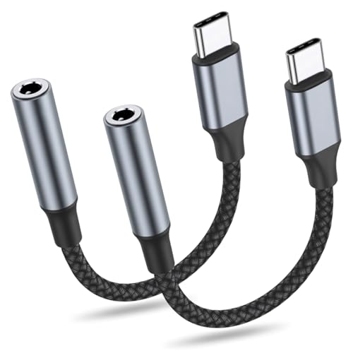 Image of Verilux 2 Pack Type C to 3.5 mm Audio Jack Connector, 3.5 mm Jack to Type C Aux Audio Dongle Cable for iPhone 17 Pro Max /17 Pro, 16 /15 Series, Galaxy S23 /S22 /S21, Pixel, iPad Pro, MacBook