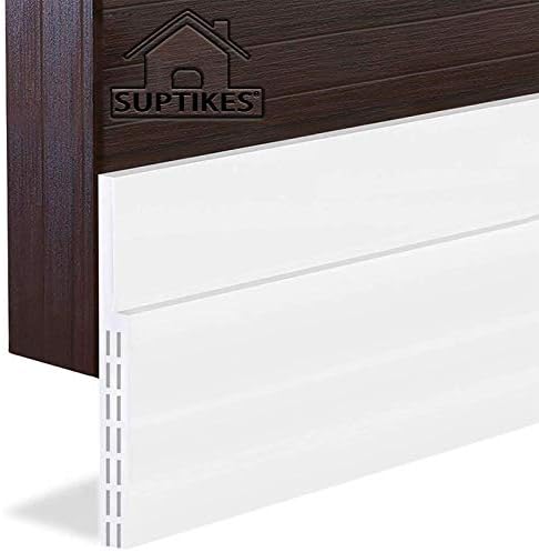 [New Upgrade] Huge Gap Door Draft Stopper, 3-2/5"W Widened Door Sweep Seal Gap Up to 1-4/5" for Interior & Exterior Doors - Keeping Draft, Noise, Dust and Unwanted Animals Out,3-2/5"W x 39" L,White